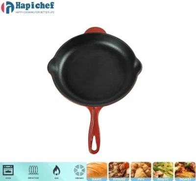Best Price High Quality Enameled Non Stick Double Handle Cast Iron Fry Pan Skillet