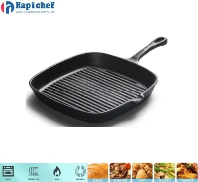 Pre-Seasoned Cookware Square Griddle Cast Iron Frying Pan