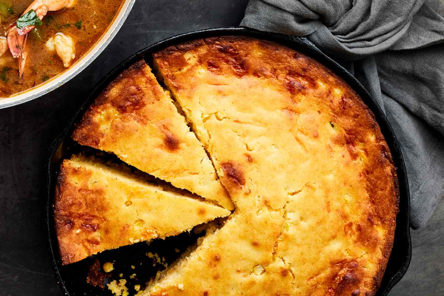 cornbread made by cast iron pan