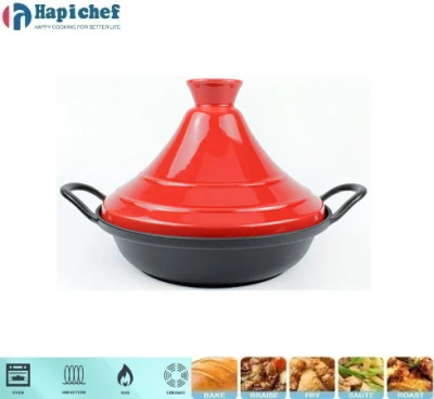 Cast Iron Enamel Moroccan Tagine Pot with Two Handles