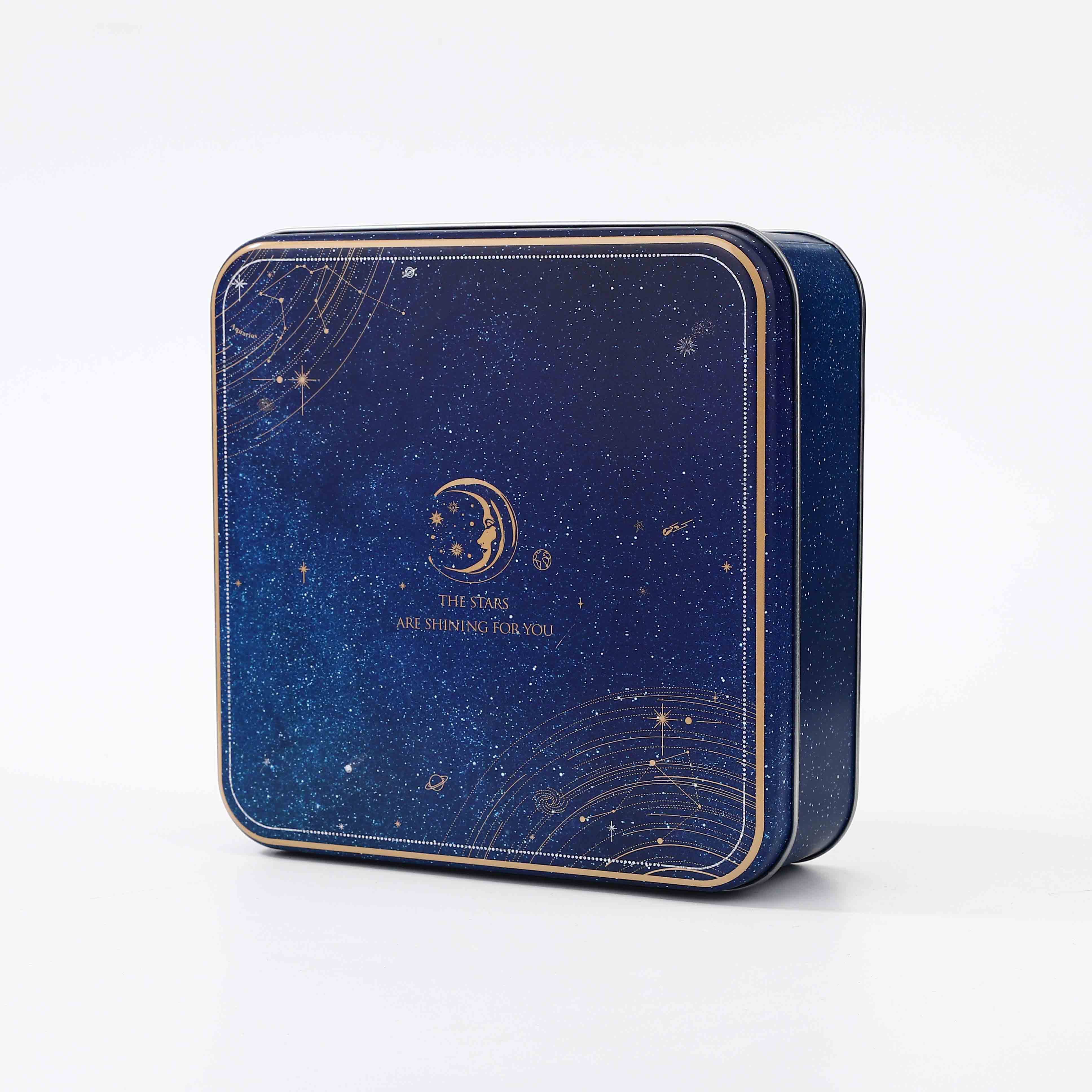 custom tin box with hinged lid