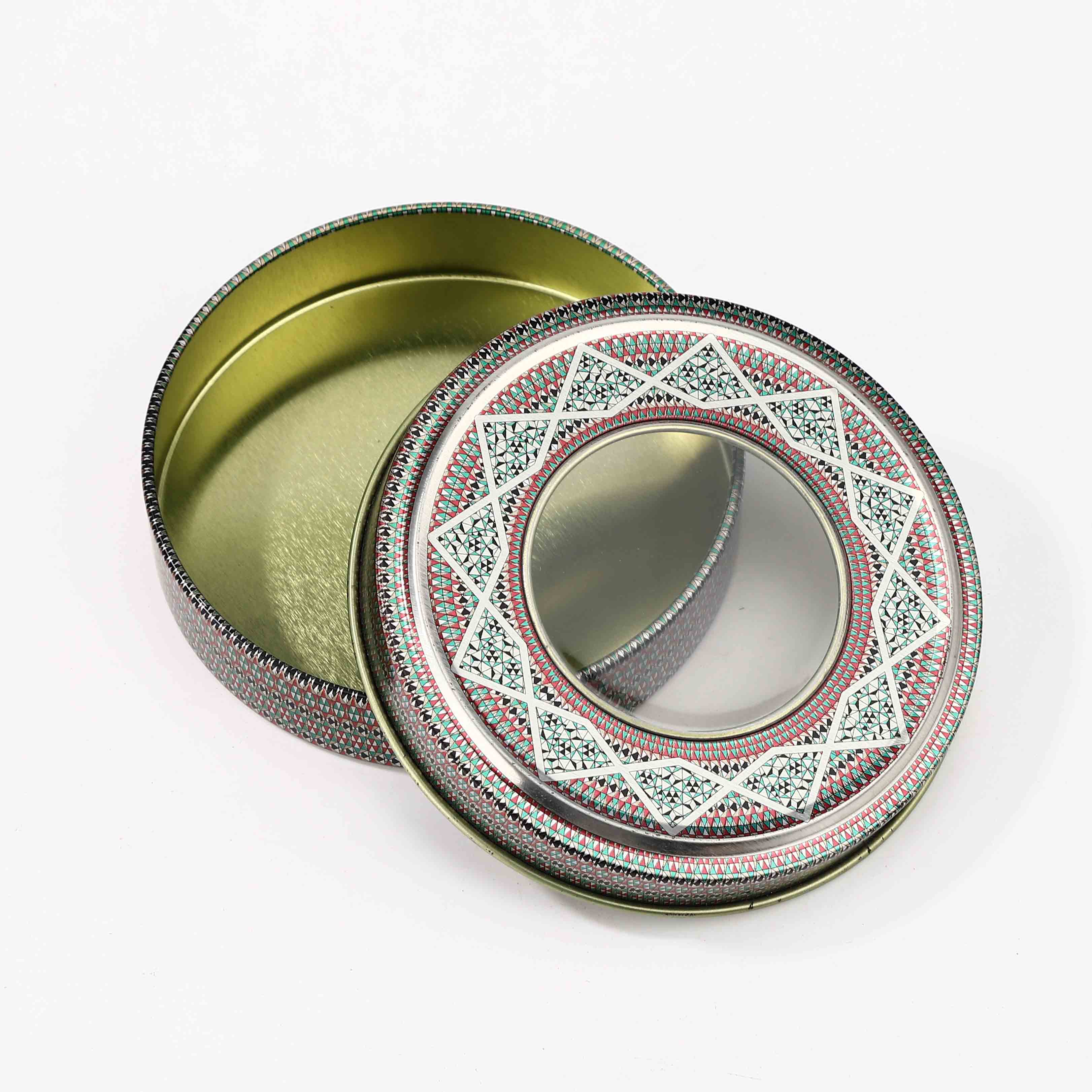 Food Tin Box Rectangle Shape Hinge Lid
