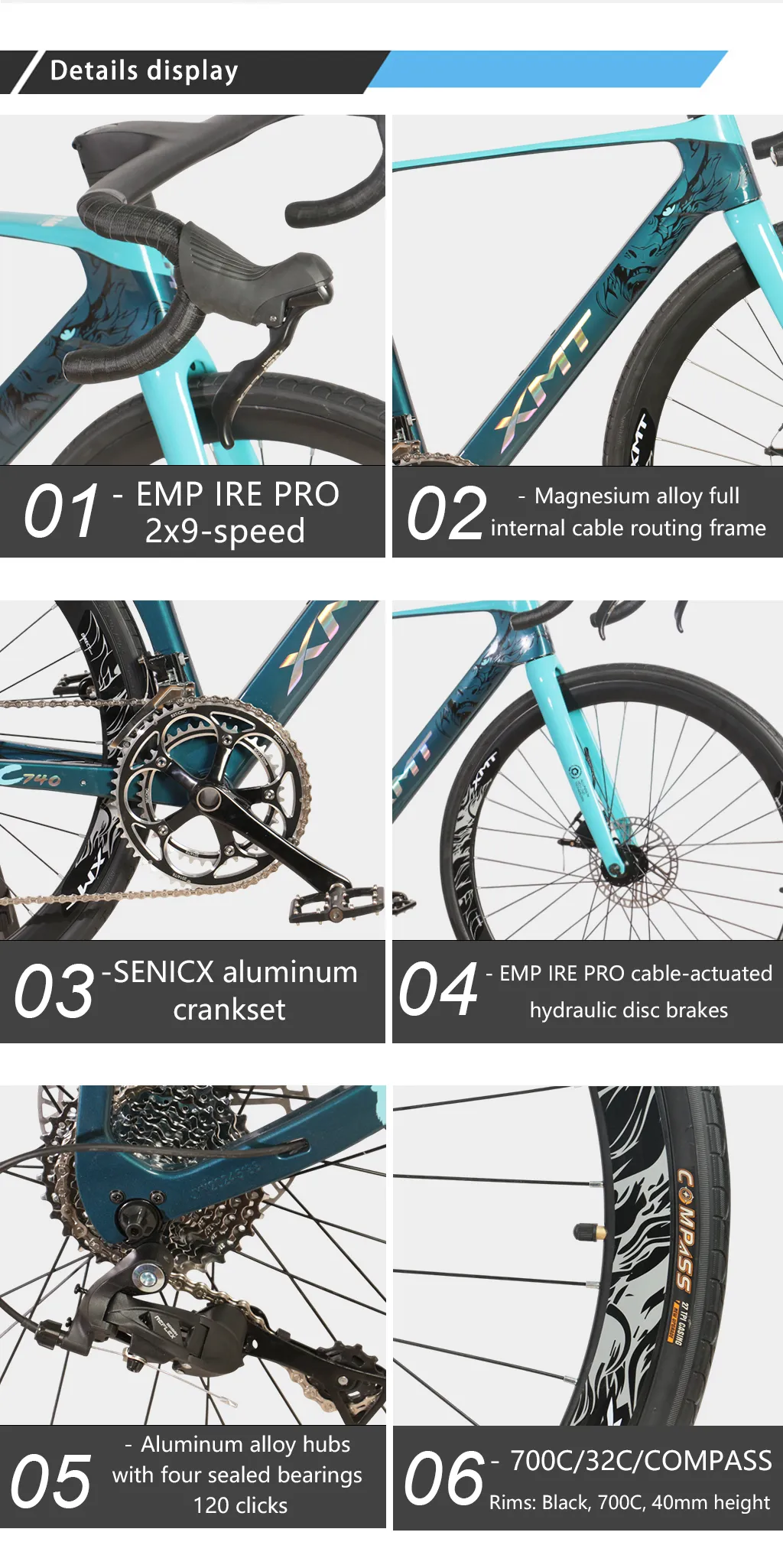 High Quality Wholesale 700C External Wiring 18 Speed Aluminum Alloy Front Fork Line Oil Disc Road Bicycle