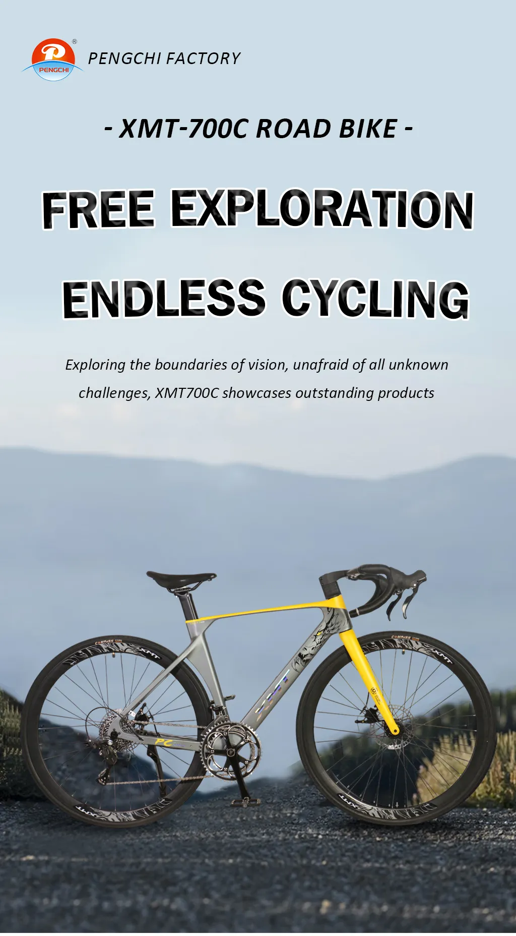 High Quality Wholesale 700C Road Bicycle with Front and Rear Dual Brake Oil Discs for External Wiring