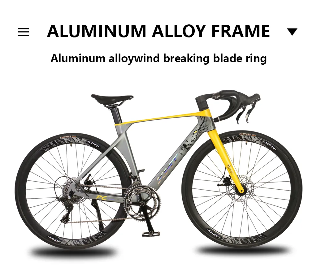 High Quality Wholesale 700C Road Bicycle with Front and Rear Dual Brake Oil Discs for External Wiring