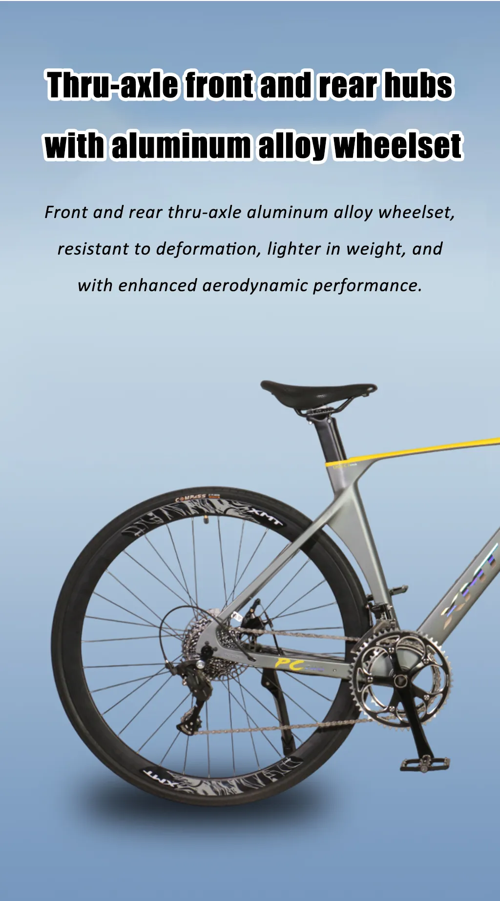 High Quality Wholesale 700C Road Bicycle with Front and Rear Dual Brake Oil Discs for External Wiring
