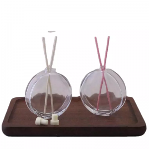 Clear Round Flat Mini Aroma Bottle Glass Cosmetic 