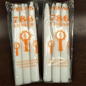 No tears no smoke white fluted candle