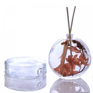 Clear Round Flat Mini Aroma Bottle Glass Cosmetic 