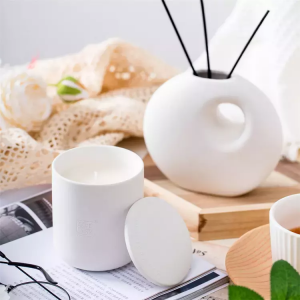 customize office hotel donut round ceramic aroma bottle luxury reed diffuser bottle