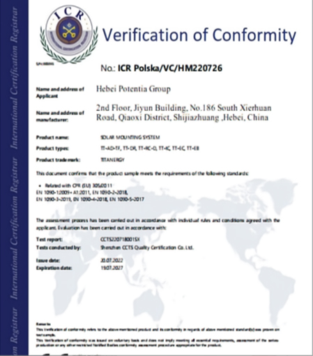 verification of Conformity