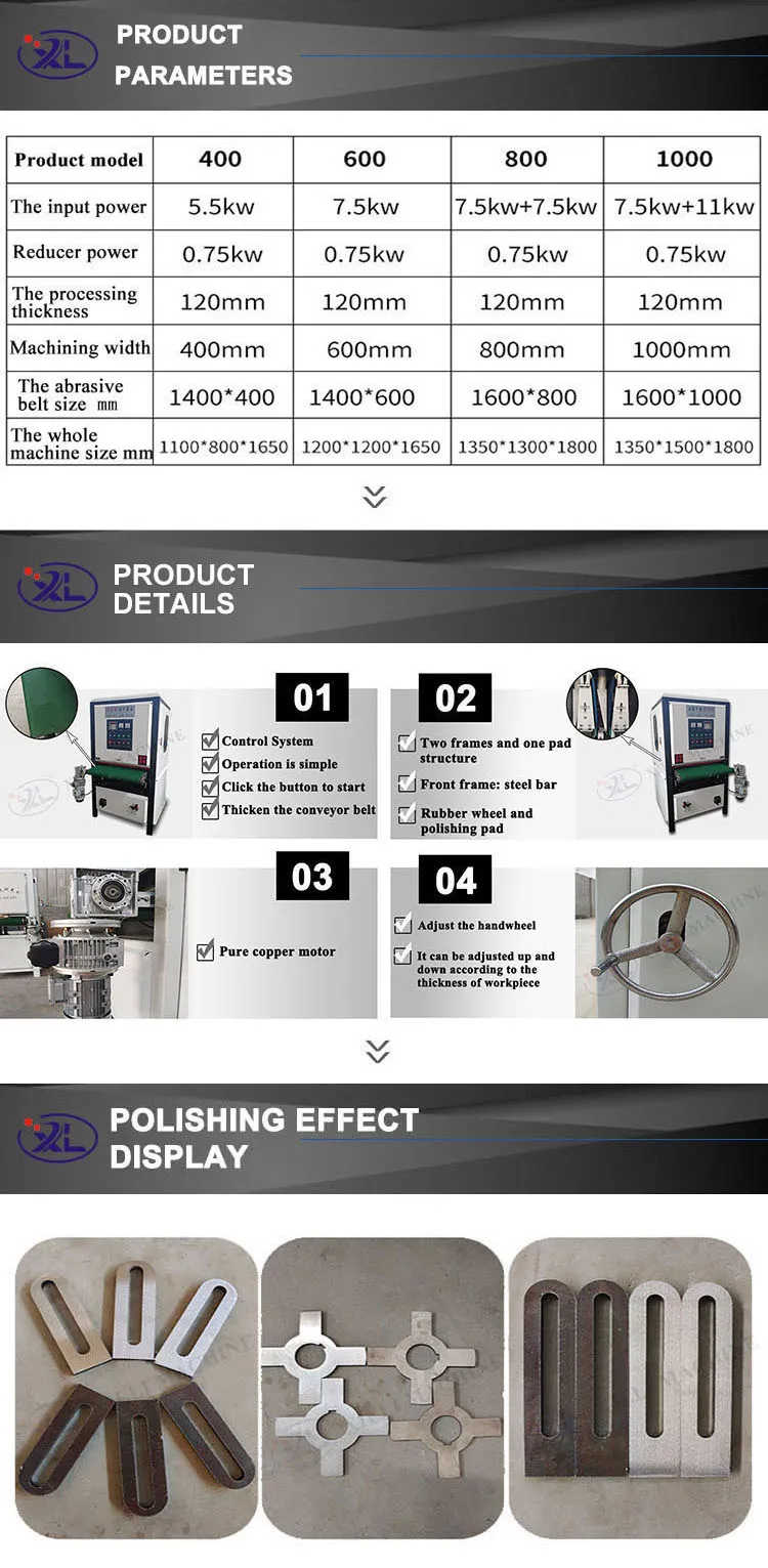 Xieli Machinery Metal plate flat grinding machine metal sheet derusting polishing Flat sander polish machines