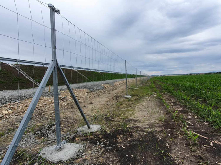 Highway fence installation