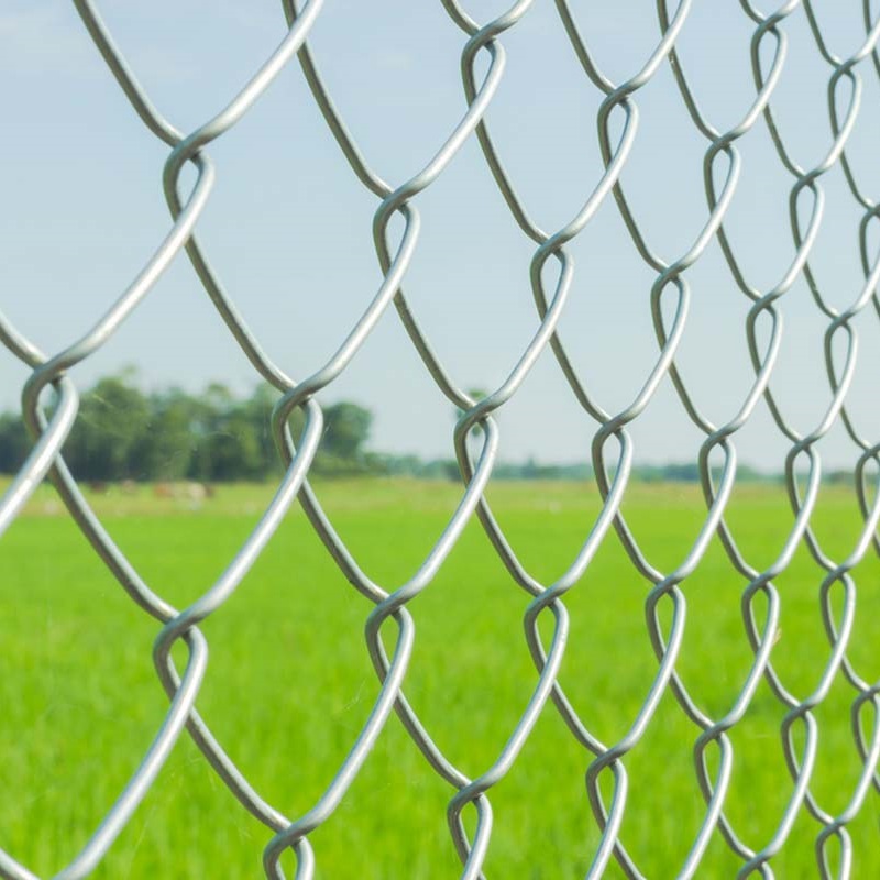 Chain link wire mesh fence