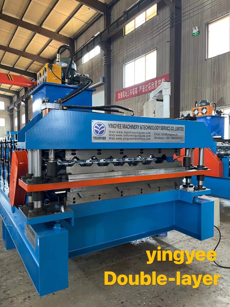 Double layer roof sheet roll forming machine was tested successfully in our factory.