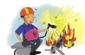 Fire caused by welding in the paint room