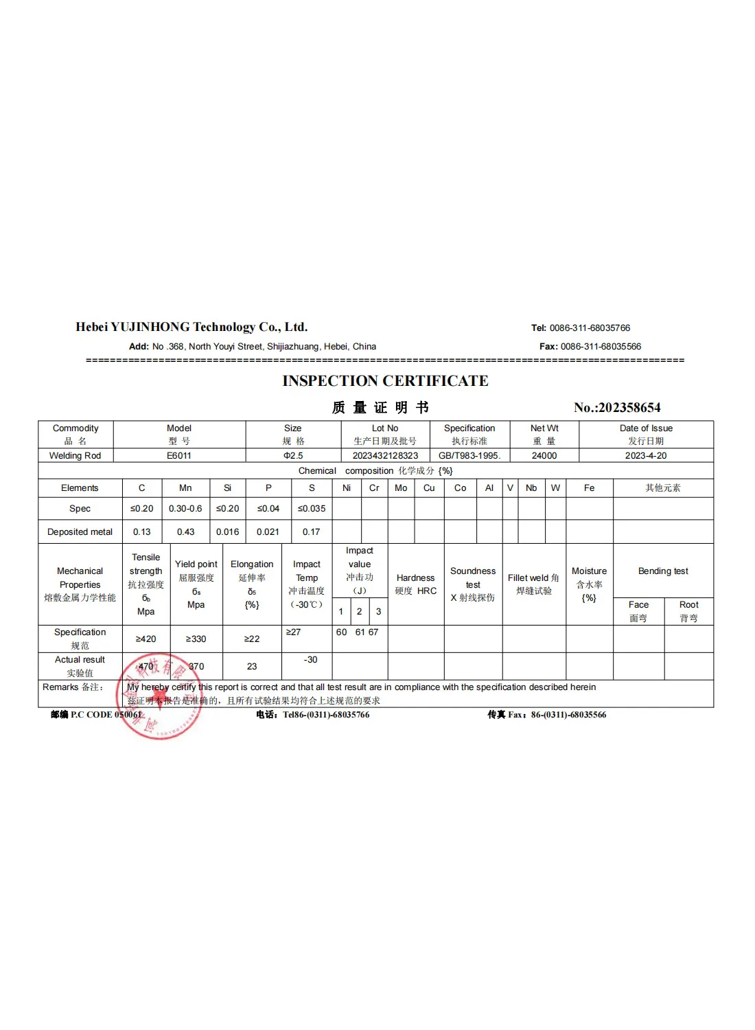 E6011 technical data sheet 2