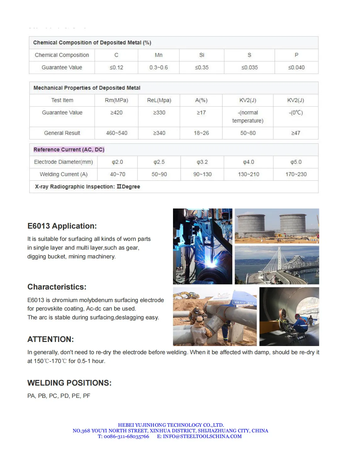 E6013 welding DATA SHEET2