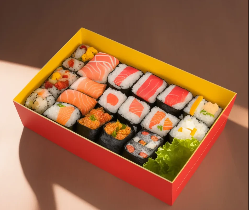 See more size 50X40X20cm   Printed Sushi Boxes
