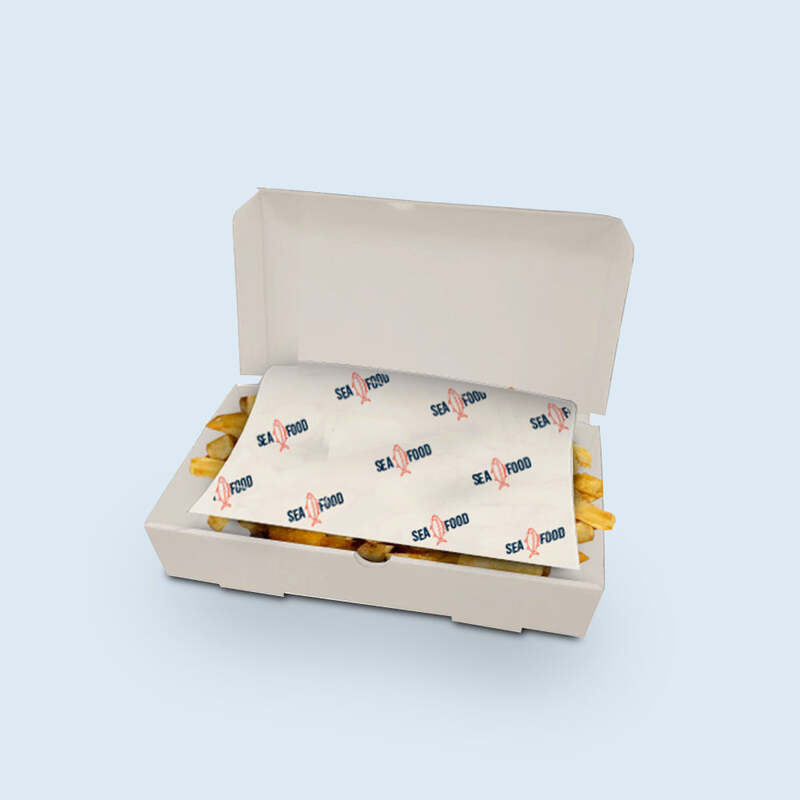 Printed Greaseproof for 10 Inch Fish & Chips Box - 335 x 250mm
