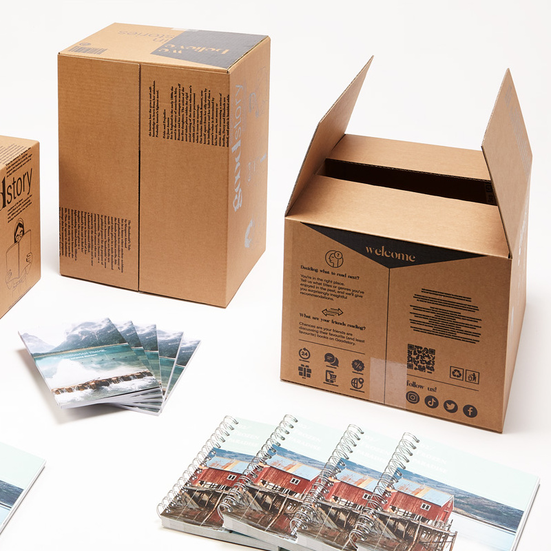Printed White corrugated folding cardboard box