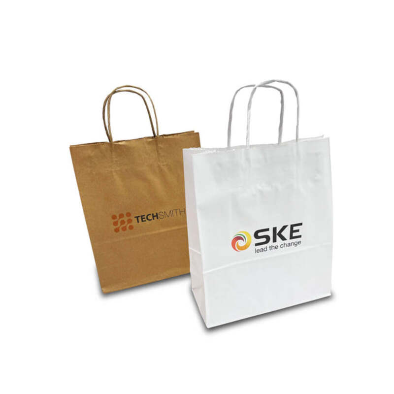 Brown Twist Handle Printed Paper Bags 250x110x300mm–Digital?