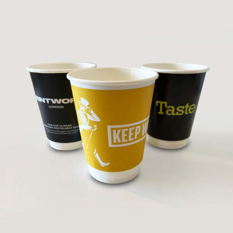 8oz Plastic Free Double Wall Custom Branded Coffee Cups?