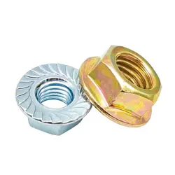 DIN 6923 Carbon steel galvanized yellow white zinc plated flange nut